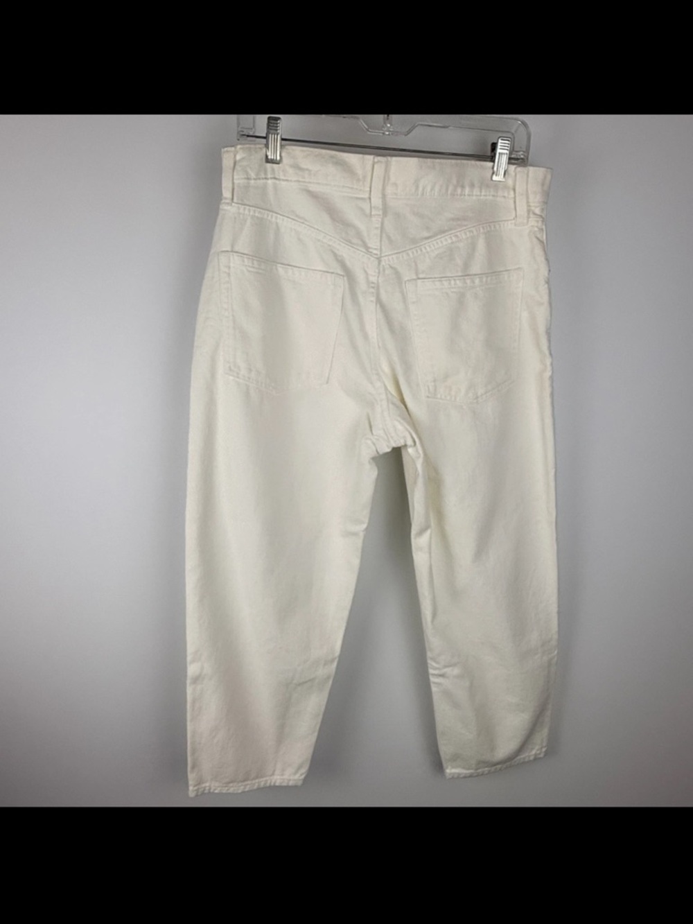 Gap High Rise Barrel Jeans White 8 short - Picture 5 of 6